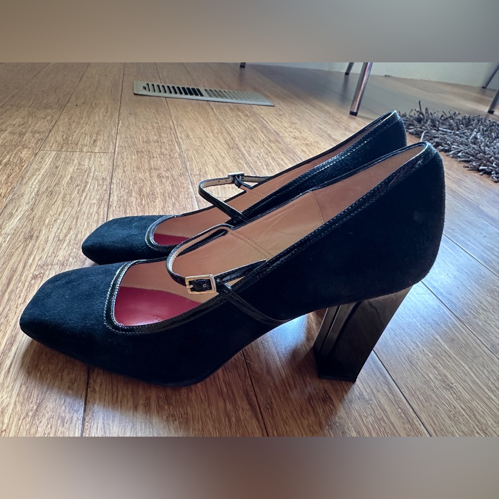 Kate Spade Black Suede Mary Jane Heels – Size 7 1/2 - Picture 2 of 3
